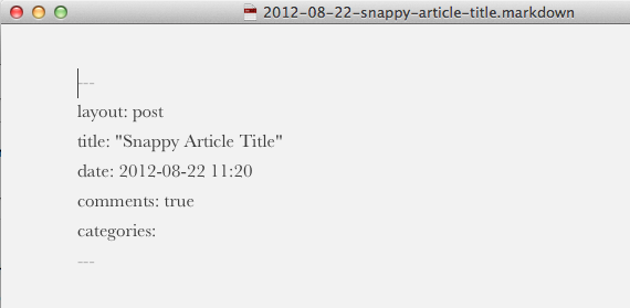 blank post with metadata in Byword